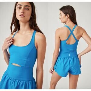 NEW Free People Righteous Runsie Compressive Cutout Slim Fit Blueprint Size XS
